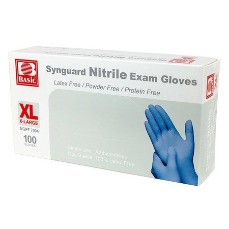 Synguard Nitrile Exam Gloves, Nitrile, XL, 100 PK NGPF7004